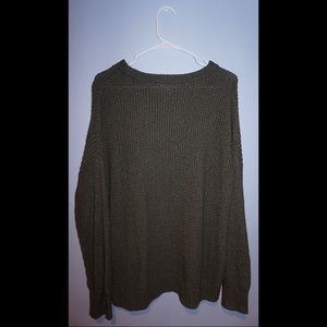 Forest green cropped knit sweater